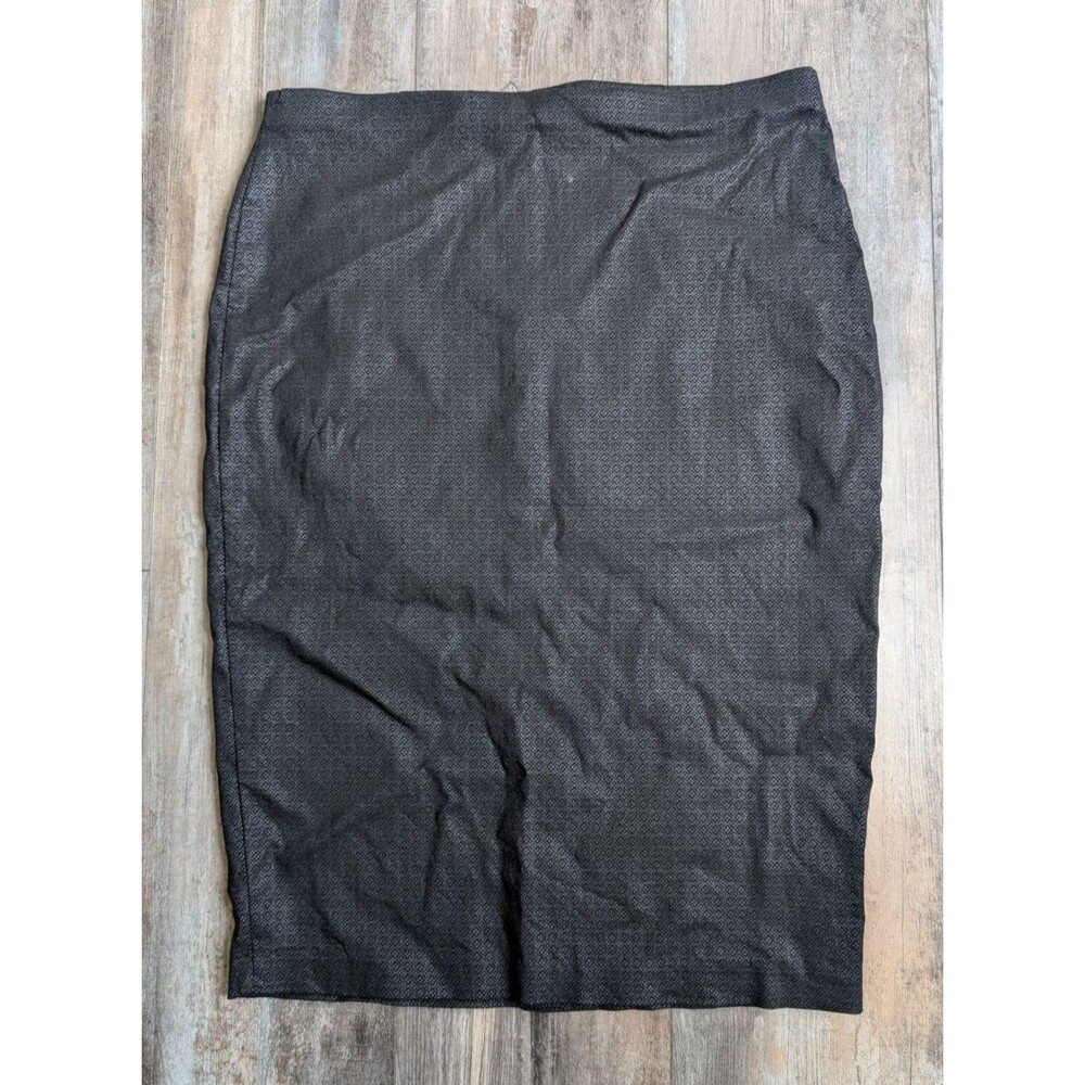 Alex & Olivia Women’s Medium Pencil Straight Skirt Black Patterned Office Siren - Picture 2 of 9